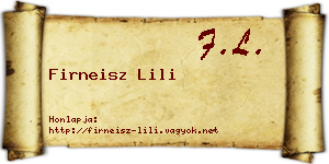 Firneisz Lili névjegykártya